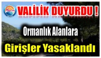 Ormanlara Giriş ve Çıkışlar 1 Haziran’dan İtibaren Yasaklandı