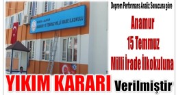 Anamur 15 Temmuz Milli İrade İlkokuluna YIKIM KARARI