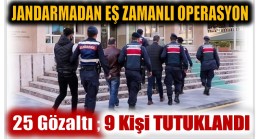 JANDARMADAN ARANAN ŞAHISLARA OPERASYON
