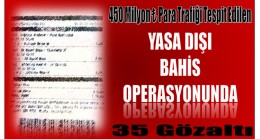 Yasa Dışı Bahis Operasyonunda 35 Kişi Gözaltına Alındı