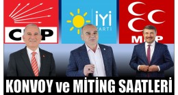 Anamur’da Partilerin Konvoy ve Miting Saatleri