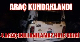 Bir Araç Kundaklandı; 4 Araç Kullanılamaz Hale Geldi