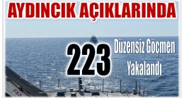 Aydıncık Açıklarında 223 Düzensiz Göçmen ve 3 Göçmen Kaçakçısı Yakalandı