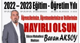 Muhtar AKSOY’dan Yeni Eğitim Öğretim Yılı Mesajı