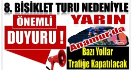 Anamur Dikkat ! Bisiklet Yarışı Nedeniyle Bazı Yollar Kapanacak