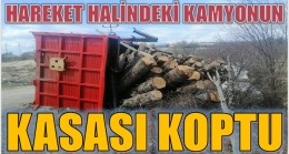 HAREKET HALİNDEKİ KAMYONUN KASASI KOPTU