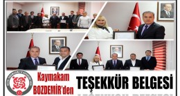 Kaymakam BOZDEMİR’den Görev Süresi Dolan Üyelere Teşekkür Belgesi