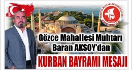 Muhtar AKSOY’dan Kurban Bayramı Mesajı