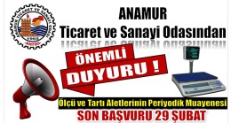 Ticaret Odasından Duyuru ; Son Gün 29 Şubat !