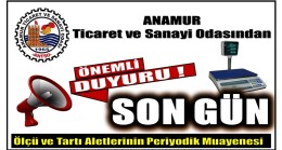 Ticaret Odasından Duyuru ; Bugün Son Gün !