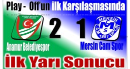 Maçta İlk Yarı  ANAMUR BELEDİYESPOR’UN 2 – 1 ‘lik Üstünlüğü ile Tamamlandı