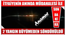 Anamur’da Gece Çıkan 2 Yangın Söndürüldü