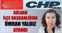 CHP Gülnar İlçe Başkanlığına Ümran YALDIZ Atandı