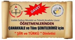 Türkü ve Şiir Dinletisine Davetlisiniz
