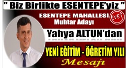 Muhtar Adayı ALTUN’dan Yeni Eğitim – Öğretim Yılı Mesajı