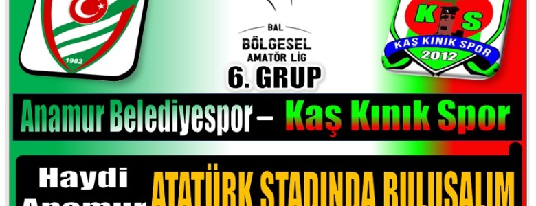 Takımımız Anamur Belediyespor Kaş Kınık Sporu Konuk Edecek