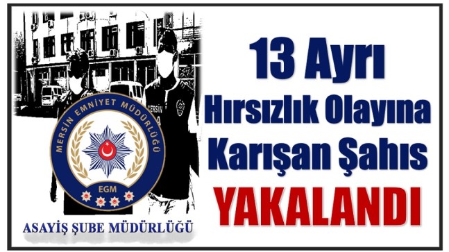 13 Ayrı Hırsızlık Olayına Karışan Şahıs Yakalandı