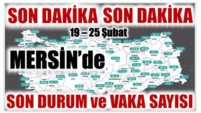 SAĞLIK BAKANLIĞI 19 – 25 Şubat Vaka Sayılarını Açıkladı