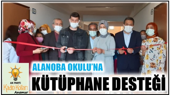 Ak Parti Kadın Kollarından ,Alanoba Okuluna Kütüphane Desteği