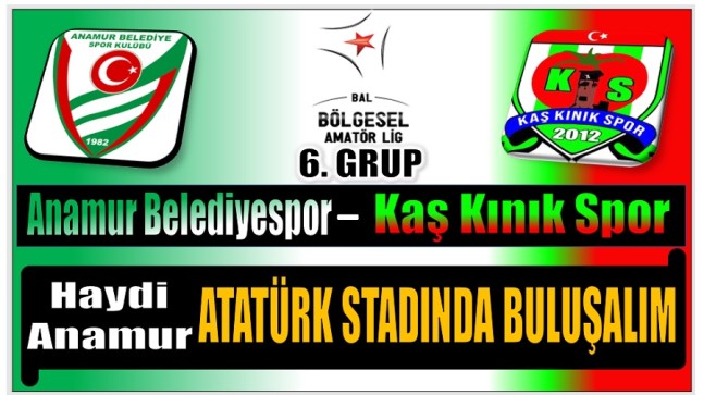 Takımımız Anamur Belediyespor Kaş Kınık Sporu Konuk Edecek