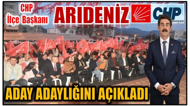 Bozyazı CHP ilçe Başkanı ARIDENİZ Aday Adaylığını Açıkladı