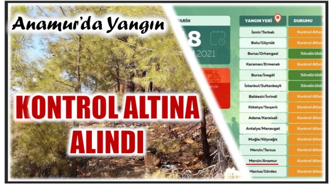 Anamur’daki Orman Yangını Kontrol Altına Alındı