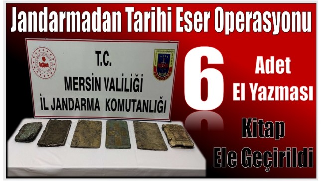 Jandarmadan Tarihi Eser Operasyonu ; 3 Şüpheli Gözaltına Alındı