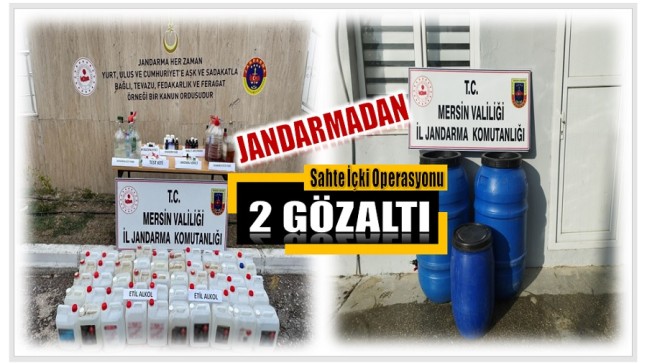 Jandarmadan Sahte İçki Operasyonu ; 540 Litre İçki ve 170 Litre Etil Alkol Ele Geçirildi