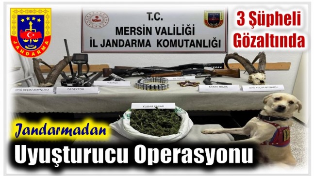 Jandarmadan Uyuşturucu Operasyonu ; 3 Şüpheli Gözaltına Alındı