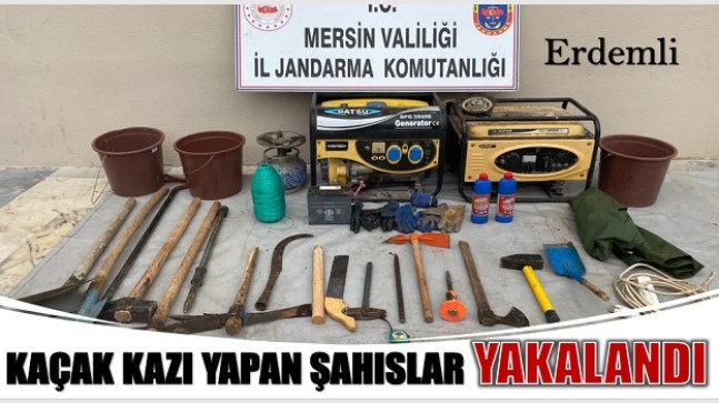 KAÇAK KAZI YAPAN ŞAHISLAR SUÇÜSTÜ YAKALANDI