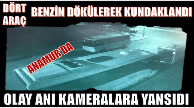 ANAMUR’DA PARK HALİNDEKİ DÖRT ARAÇ KUNDAKLANDI