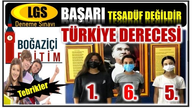 LGS Deneme Sınavında ANAMUR BOĞAZİÇİ’nden Büyük Başarı