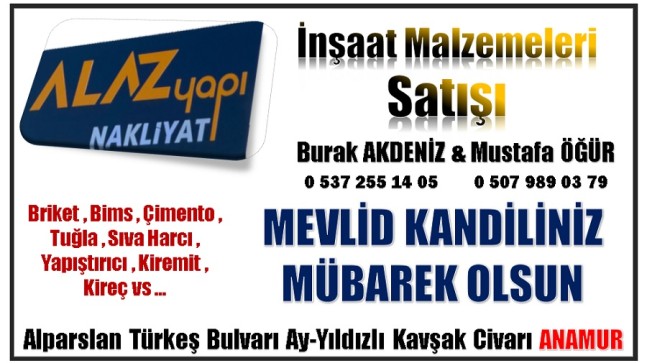 ANAMUR ALAZ YAPI’DAN MEVLİD KANDİLİ MESAJI