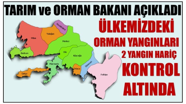 BAKAN PAKDEMİRLİ DUYURDU ; ” Milas ve Köyceğiz Dışındaki … “