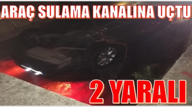 Araç Sulama Kanalına Düştü ; 2 Yaralı