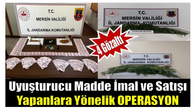 Mersin’de 4 İlçede Uyuşturucu İmal ve Ticareti Yapanlara Operasyon