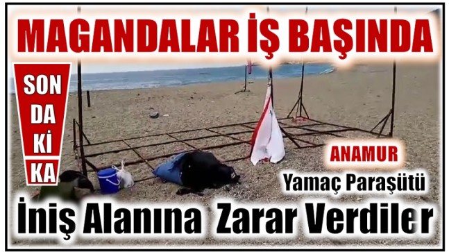 MAGANDALAR İNİŞ PİSTİNE ZARAR VERDİLER