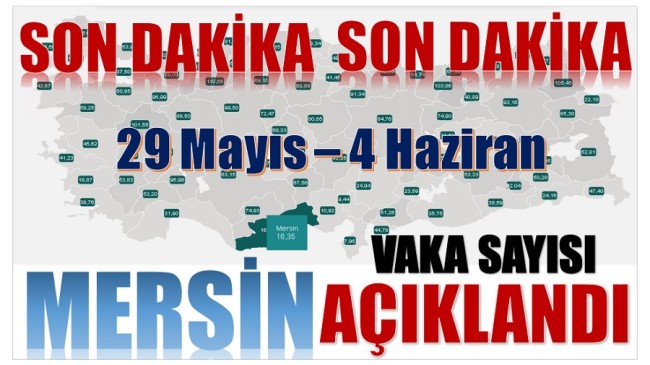 29 Mayıs – 4 Haziran Vaka Sayıları Açıklandı ; Mersin’de Son Durum Ne ?