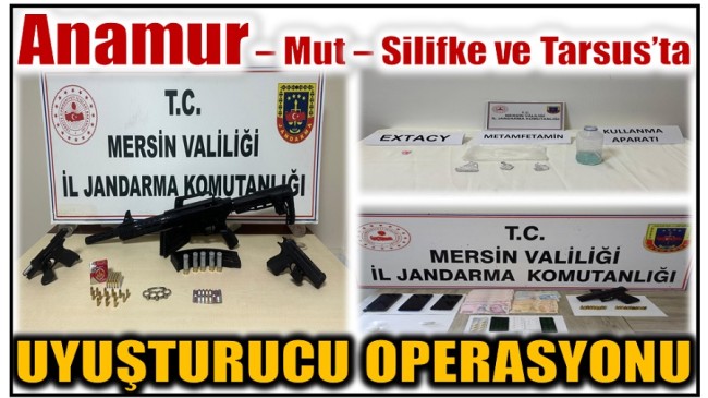 Anamur Dahil 4 İlçede Uyuşturucu Operasyonu ; 6 Gözaltı