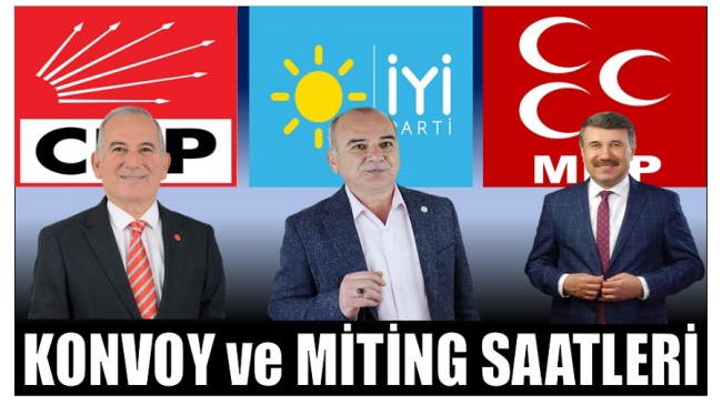 Anamur’da Partilerin Konvoy ve Miting Saatleri