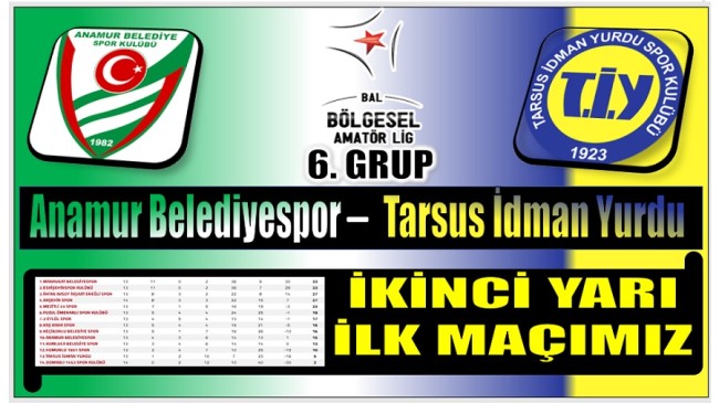İkinci Yarının İlk Maçında Konuğumuz Tarsus İdman Yurdu
