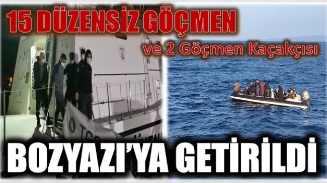 LASTİK BOT İÇERİSİNDE 15 DÜZENSİZ GÖÇMEN ve 2 GÖÇMEN KAÇAKÇISI YAKALANDI