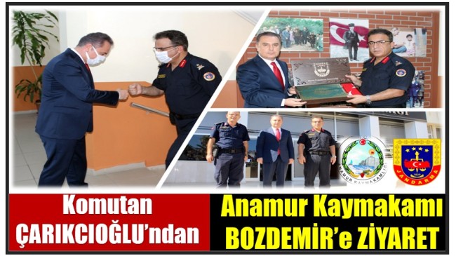 Komutanlarımız ÇARIKCIOĞLU ve ŞEN’den Anamur Kaymakamı BOZDEMİR’e ” Hoş Geldin ” Ziyareti