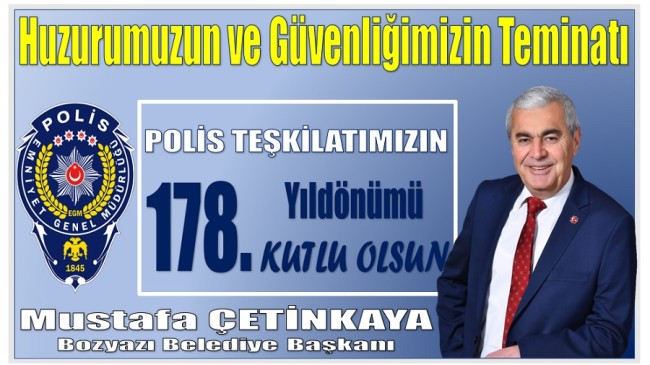 Başkan ÇETİNKAYA’dan ” POLİS HAFTASI ” Mesajı