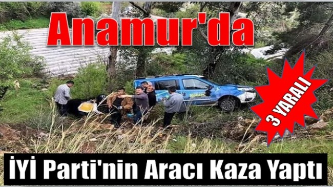 İYİ PARTİ Aracı Kaza Yaptı ; 3 Yaralı