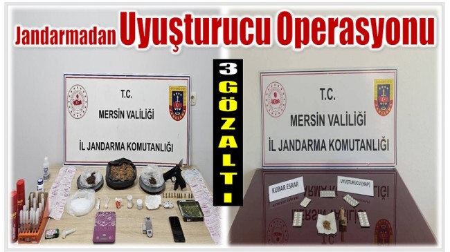 Jandarmadan Uyuşturucu Operasyonu ; 3 Şüpheli Yakalandı