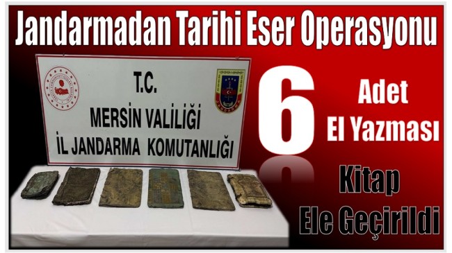 Jandarmadan Tarihi Eser Operasyonu ; 3 Şüpheli Gözaltına Alındı