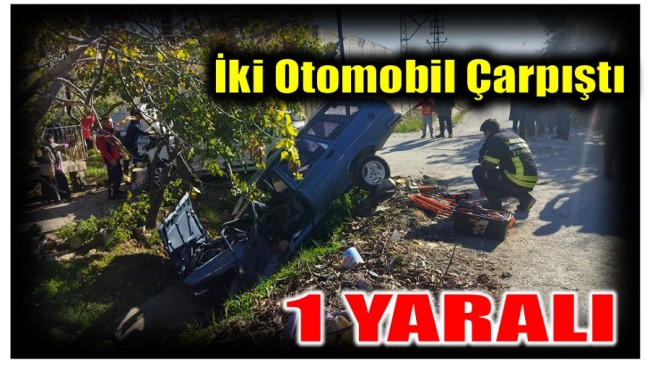 İki Otomobil Çarpıştı ; 1 Yaralı