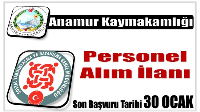 Anamur Kaymakamlığı’ndan  ” Personel Alım İlanı “