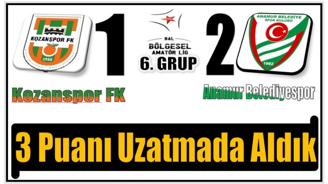 Anamur Belediyespor Altın Değerinde 3 Puan Aldı